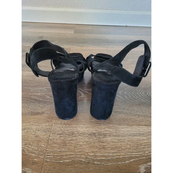 Jeffrey Campbell‎ Suede Heels Ankle Strap Criss Cross Black Size 6 #1 - Picture 6 of 7